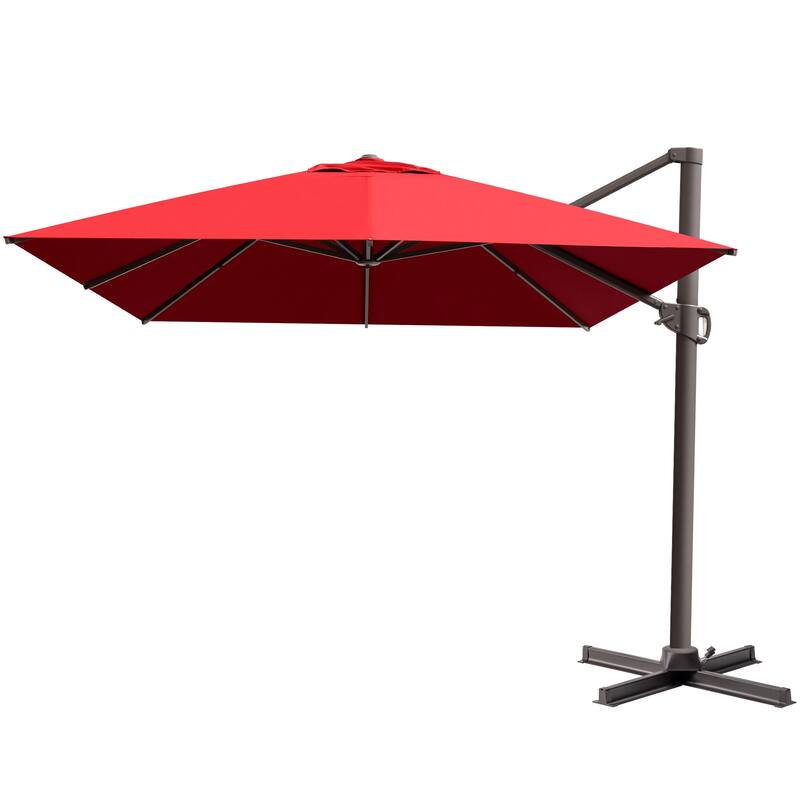 10x12.5 FT Outdoor Patio Cantilever Umbrella 360 Degree Rotation