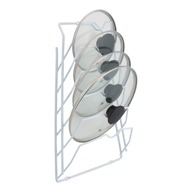 Organize It All 6 Section Cabinet Door Lid Rack in White - 10.62 x 4.00 x 16.62"