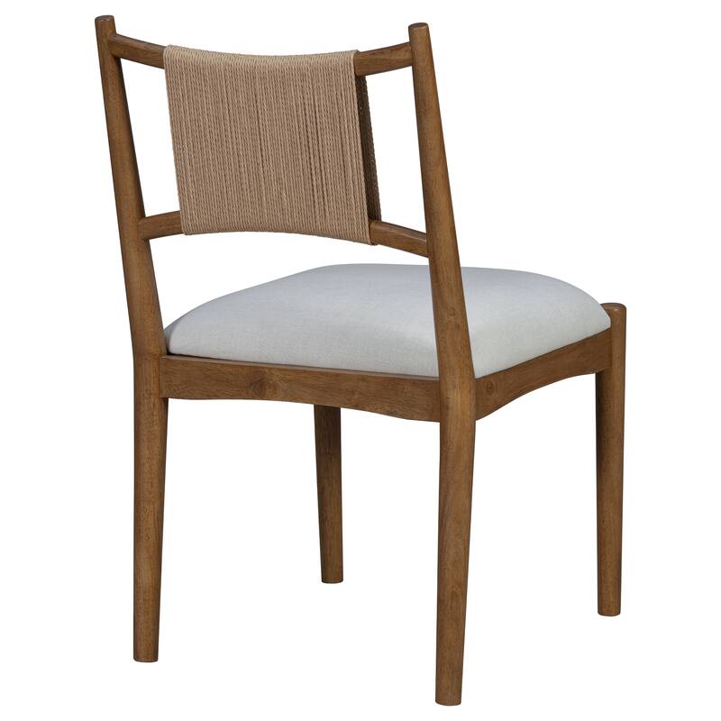 Christopher Knight Home - Mid-Century Set of 2 Upholstered Dining Chair with Woven Paper Rope Back