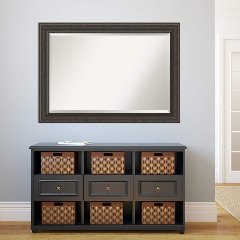 Beveled Bathroom Wall Mirror - Shipwreck Greywash Frame