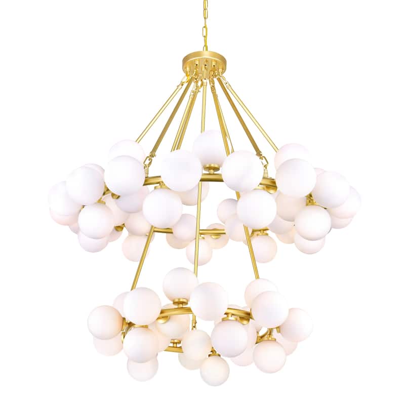 Arya 70 Light Satin Gold Chandelier - Satin Gold - Satin Gold