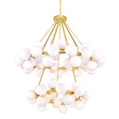 Arya 70 Light Chandelier With Satin Gold Finish - Satin Gold