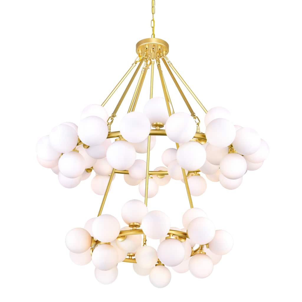 Arya 70 Light Satin Gold Chandelier - Satin Gold