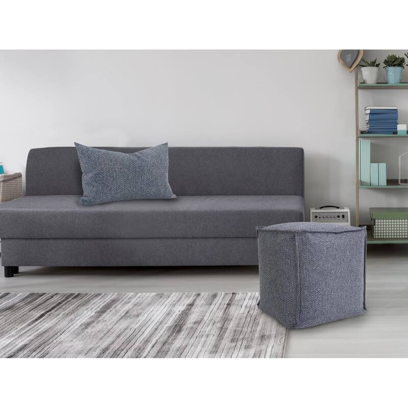 Allan Andrews Square Pouf Panama Indigo