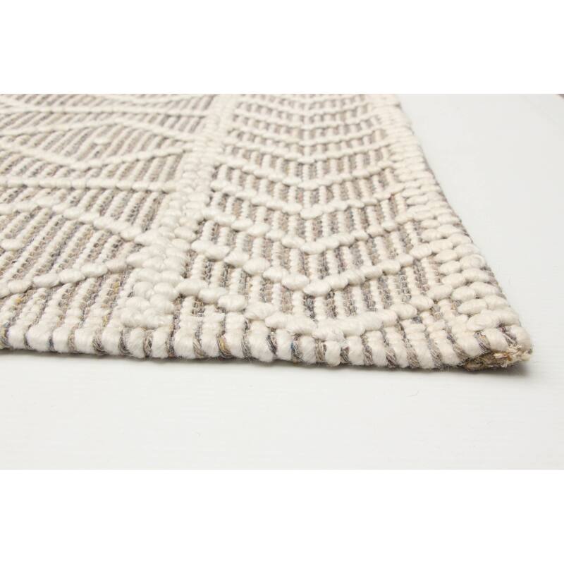 ECARPETGALLERY Braid weave Sienna Cream Wool Rug - 6'1 x 9'1