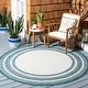 preview thumbnail 32 of 140, SAFAVIEH Courtyard Vickie Indoor/ Outdoor Waterproof Patio Backyard Rug 4' Round - Ivory/Teal