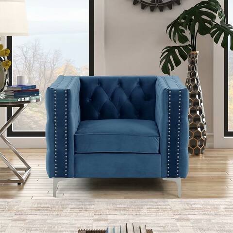 Morden Fort Modern Chair with Deep Dutch Velvet, Iron Legs
