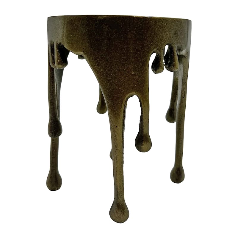 Decorative Handmade Aluminum Modern Candle holder in Brass - Small (6 x 6 x 8 in)