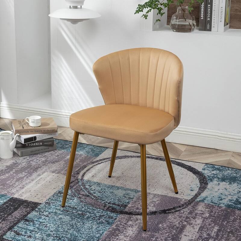 Modern Velvet Accent Chair with Channel-Tufted Design Comfortable and Trendy Armless Seat