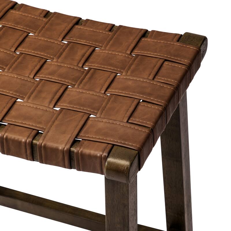 Maven Lane Noah Backless Kitchen Dining Stool with Vegan Leather