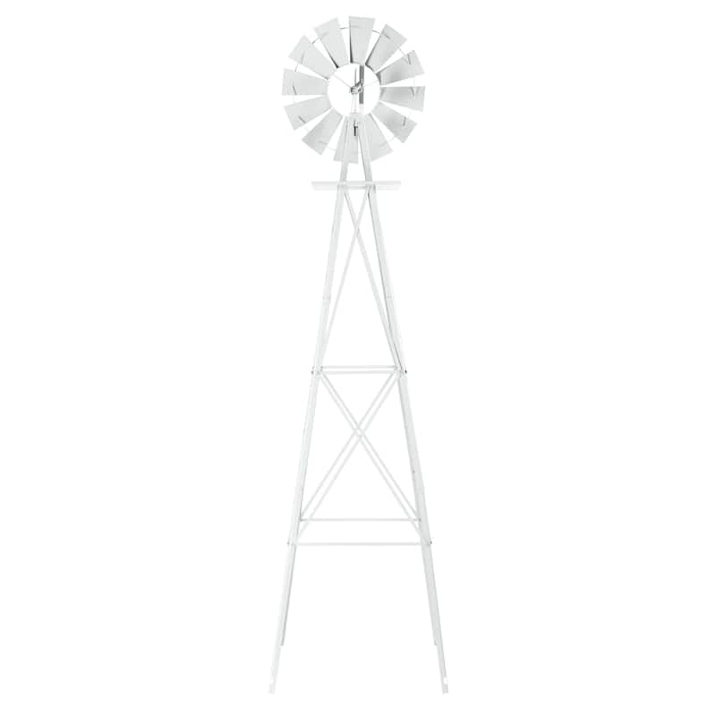 8 Foot Decorative Steel Windmill for Garden Lawn Patio Outdoor Decor Functional Wind Direction Indicator Weather Resistant