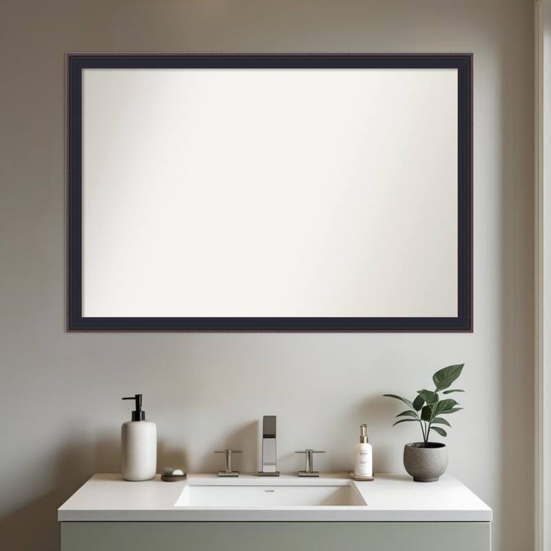 Havana Black Bronze Non-Beveled Framed Bathroom Vanity Wall Mirror - Havana Black Bronze