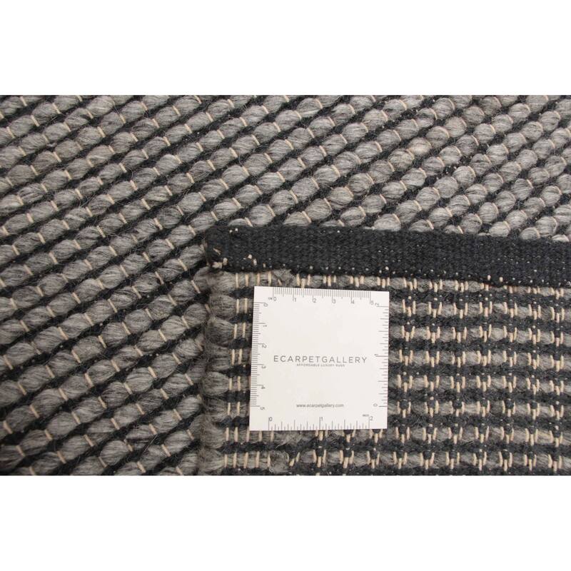 ECARPETGALLERY Braid weave Sienna Grey Wool Rug - 5'3 x 8'0