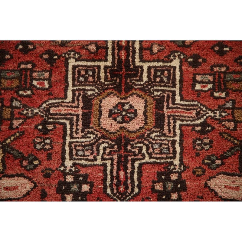 Vegetable Dye Gharajeh Persian Vintage Runner Rug Handmade Wool Carpet - 2'3"x 10'3"
