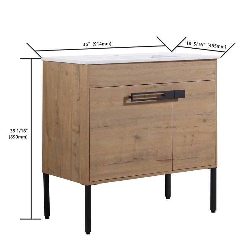 Beingnext 24"/30"/36" Bathroom Vanity with Sink, Freestanding/Floating Bathroom Vanity with Soft Close Door and Adjustable Shelf