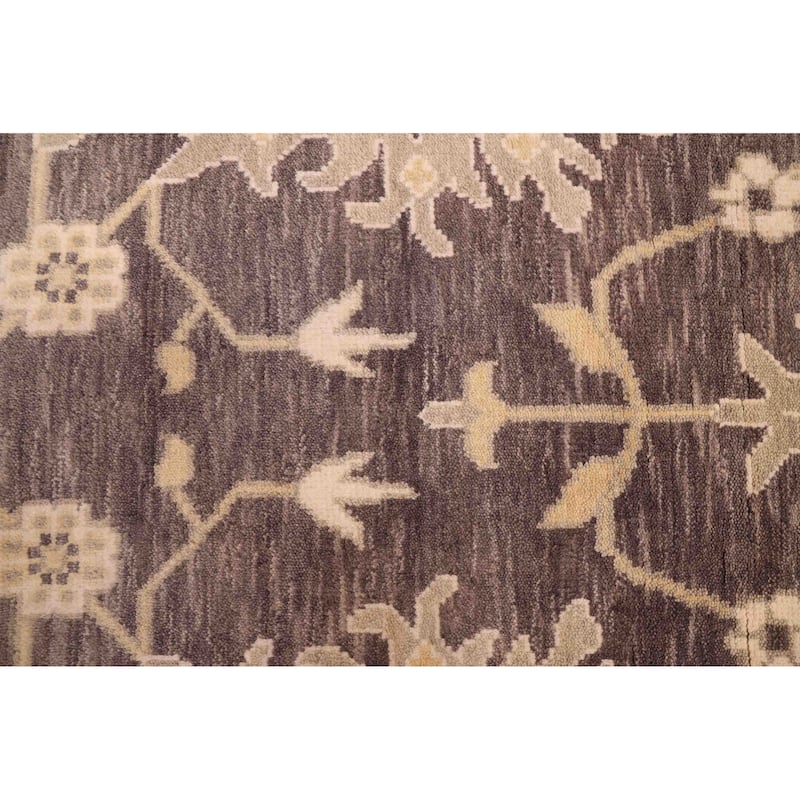 ECARPETGALLERY Hand-knotted Royal Oushak Dark Grey Wool Rug - 9'11 x 13'11