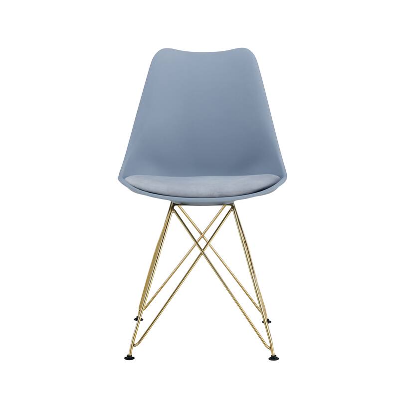 Modern Dining Chairs with Shell Lounge Plastic Seat and Steel Legs Kitchen Chairs Meeting Room Chairs Living Room,Set of 4