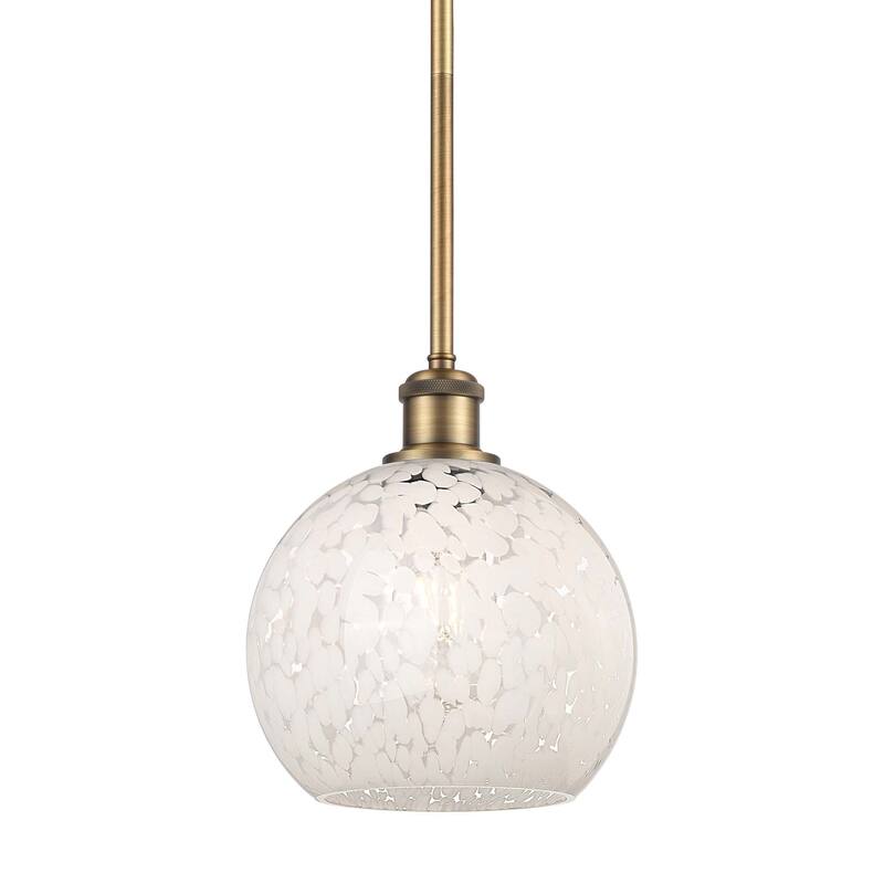 Innovations Lighting 516-1S-10-8 White Mouchette Pendant White - Brushed Brass / White Mouchette