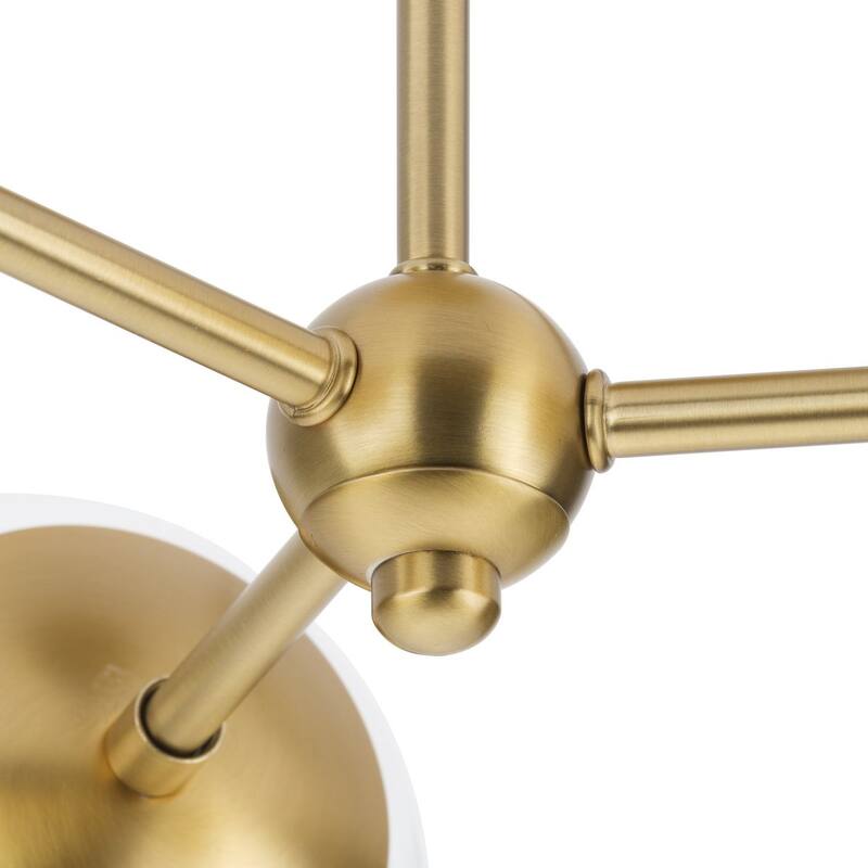 Atwell Collection Three-Light Brushed Bronze Mid-Century Modern Semi-Flush Mount - 22 in x 22 in x 10.62 in