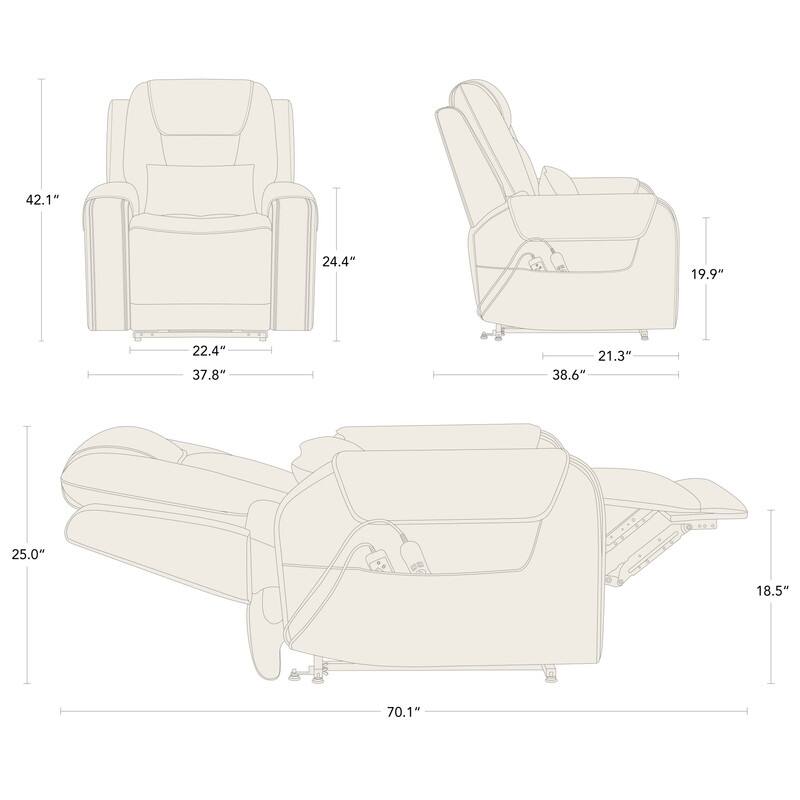 Andy Electric Power Lift Recliner with Heat and Massage for Elderly