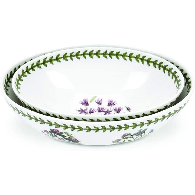 Portmeirion Botanic Garden Set of 2 Oval Nesting Bowls - 8 and 9 in