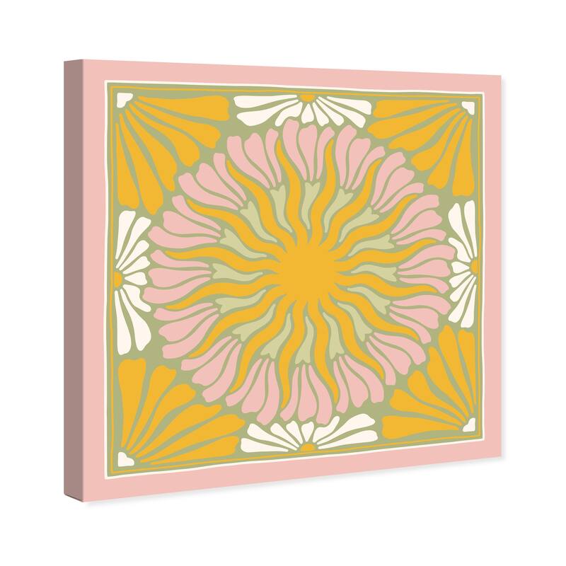 Wynwood Studio Canvas Fashion and Glam Art Deco Floral Pink and Light Pink Vintage Wall Art Canvas Print