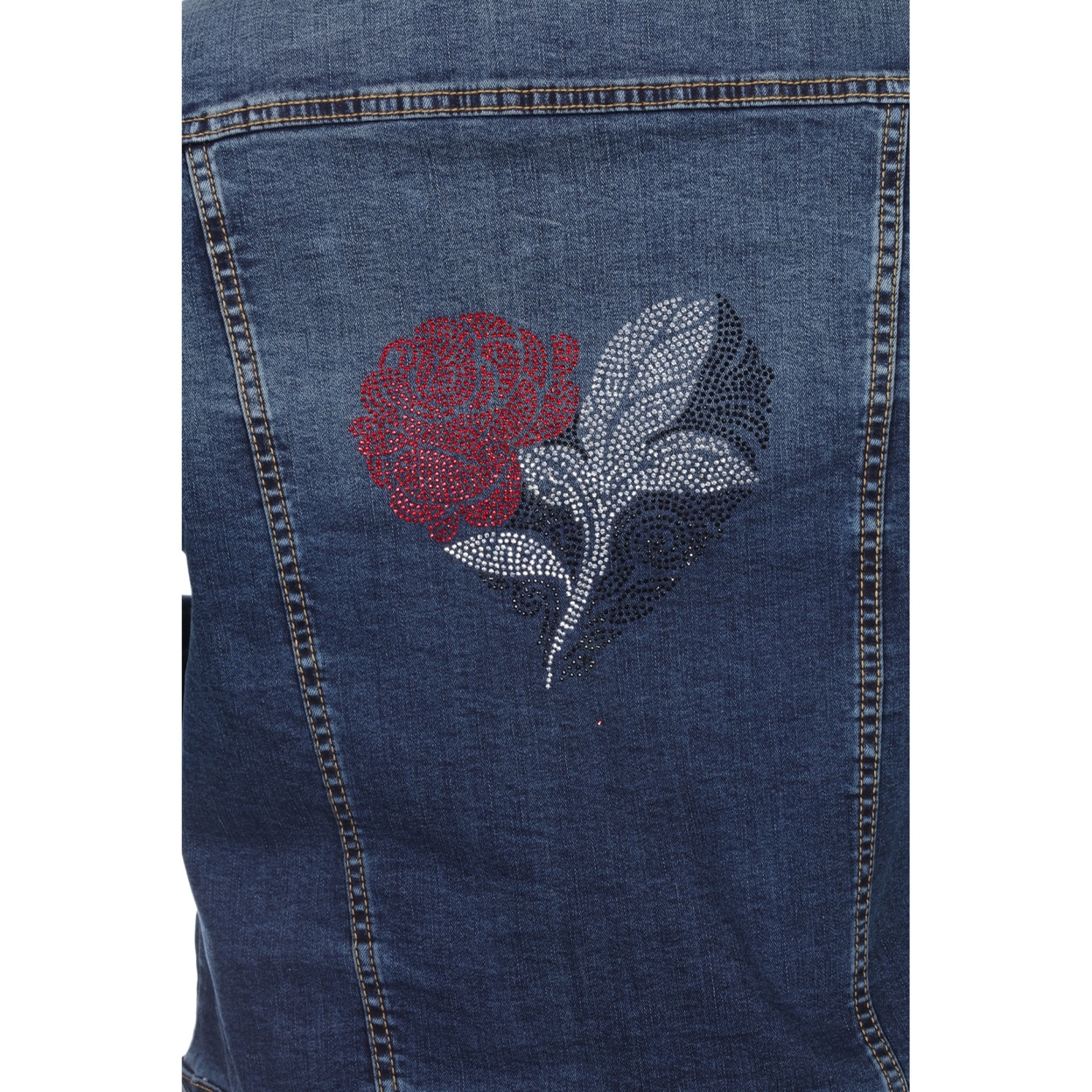 plus size embellished denim jacket