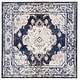 preview thumbnail 122 of 164, SAFAVIEH Monaco Lillie Boho Medallion Distressed Area Rug 6'7" Square - Ivory/Navy