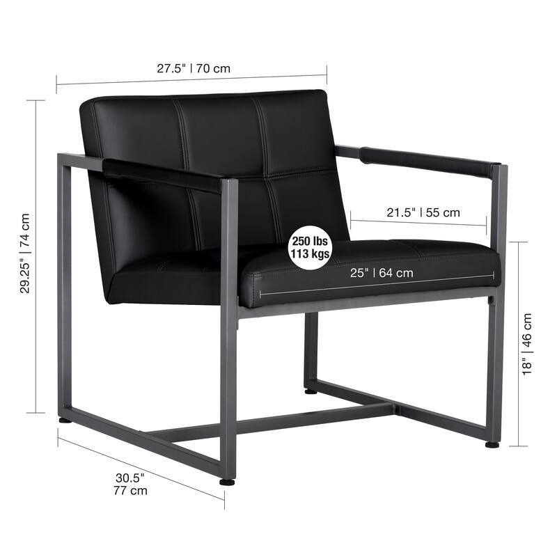 Studio Designs Home Camber Bonded Leather and Metal Mid-century Accent Chair