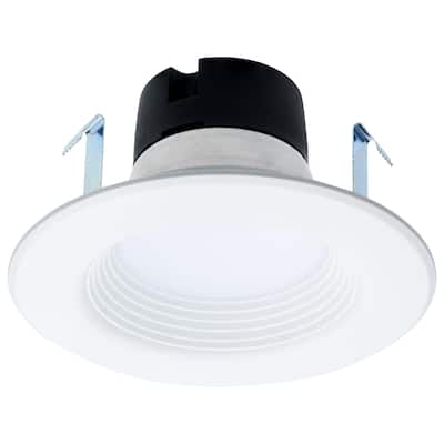 6.5W LED Downlight Retrofit 4In Baffle CCT Selectable 12V Matte White Finish