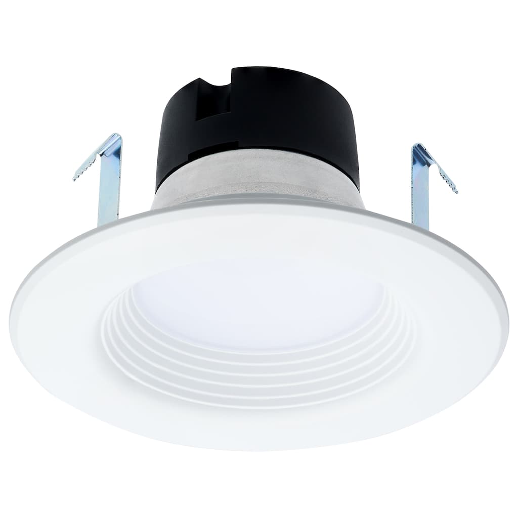 6.5W LED Downlight Retrofit 4In Baffle CCT Selectable 12V Matte White Finish
