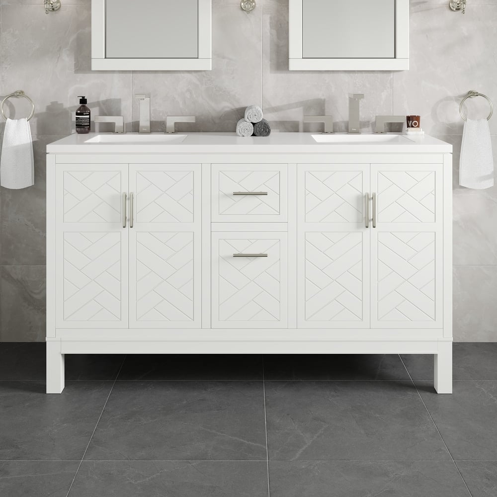 Eviva Cambridge Bath Vanity with Quartz Top and Porcelain Sink
