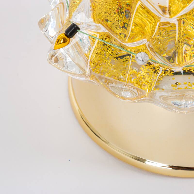 Festive 12.2 Inch Lighted Spinning Water Globe Tree