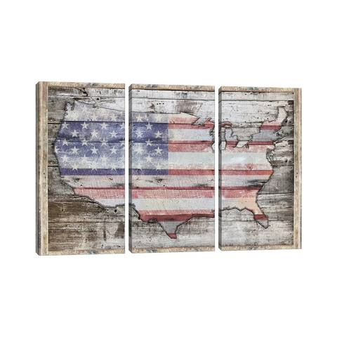 iCanvas "USA Map Redemption" by Diego Tirigall 3-Piece Canvas Wall Art Set