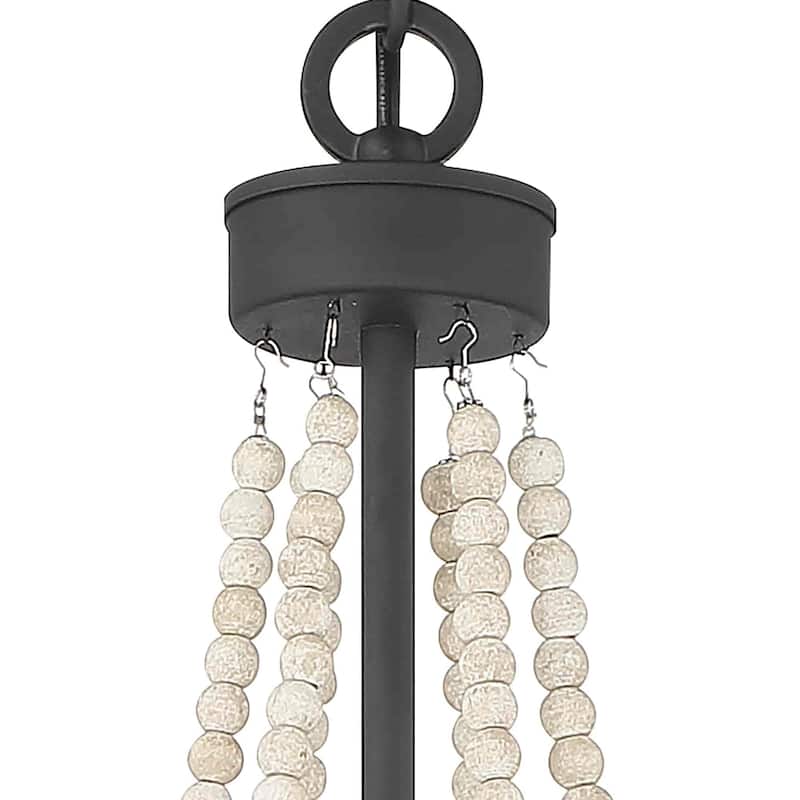Cauhu 6-light Farmhouse Coastal Beaded Chandelier for Entryway - 20'' D