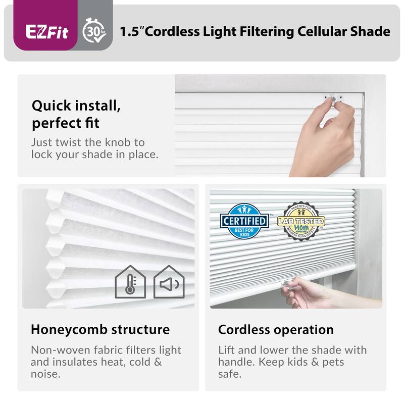 EZ Fit No Tool 1.5" LF Cellular Shade