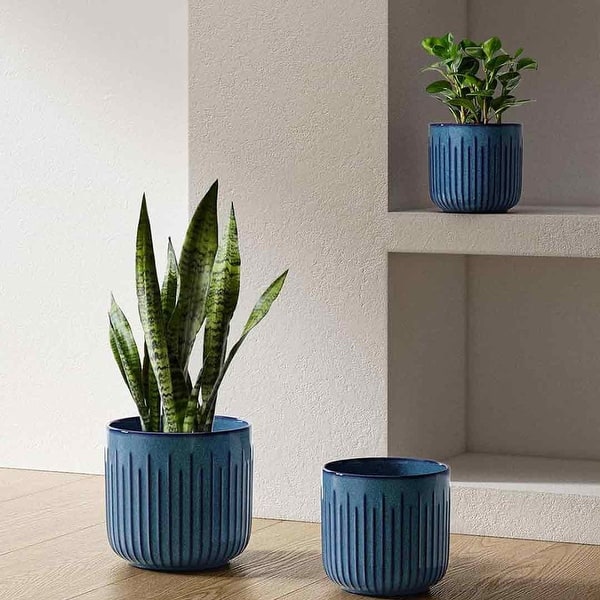 Ceramic Planters, Set of 3 Plant Pots for Indoor Plants, Large Cylinder Planters  Pot for Outdoor Indoor House Plants - Bed Bath & Beyond - 40342235