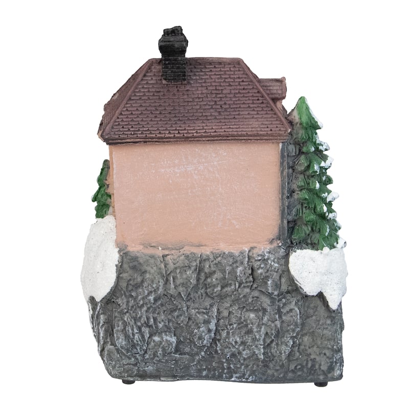5.5" LED Lighted and Animated House with Train Christmas Village Display Piece