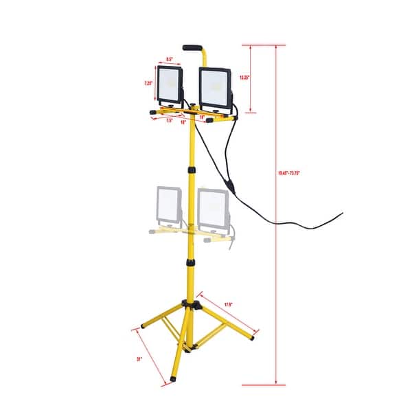slide 6 of 10, Decorative Stakes Graden Light with Ajustable Tripod Stand and Rotating Lamps Yellow