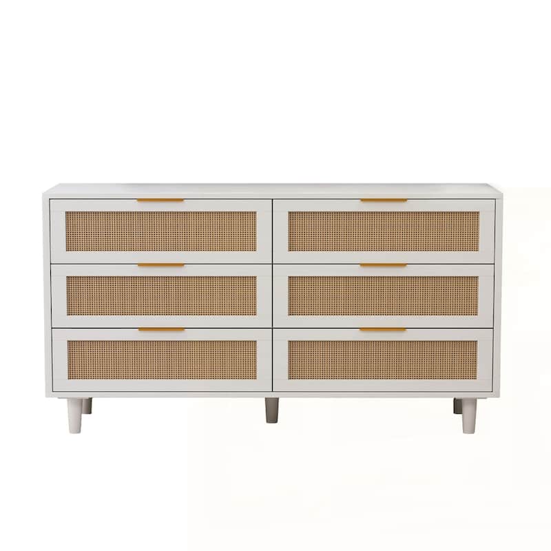 6-Drawers Rattan Storage Cabinet