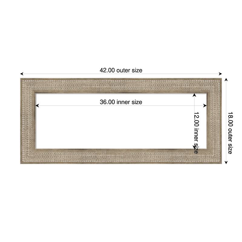 Amanti Art Trellis Gold Framed Dry Erase Magnetic Board - 42 x 18 in - Trellis Silver