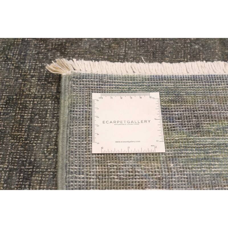 ECARPETGALLERY Hand-knotted Vibrance Dark Grey Wool Rug - 9'1 x 11'6