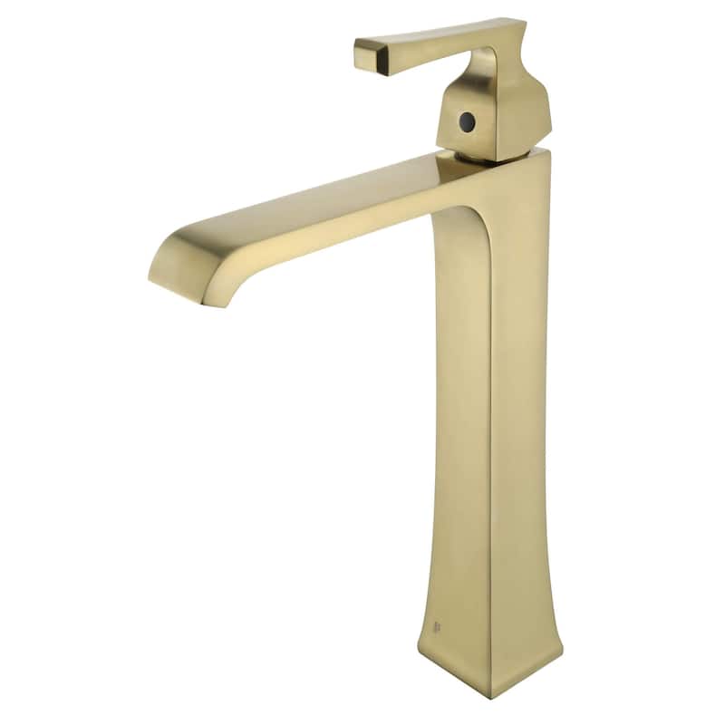 Fine Fixtures Arched Square Single Hole Vessel Sink Bathroom Faucet - PVD Satin Brass