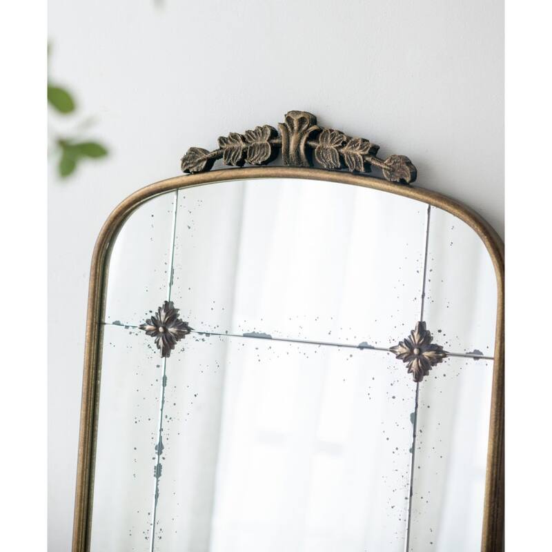 Antique Style Arched Baroque Wall Mirror - 48.5" - Gold