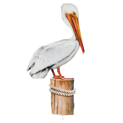 Realistic Pelican Outdoor Garden Stake - 13 x 30.12 x 0.25