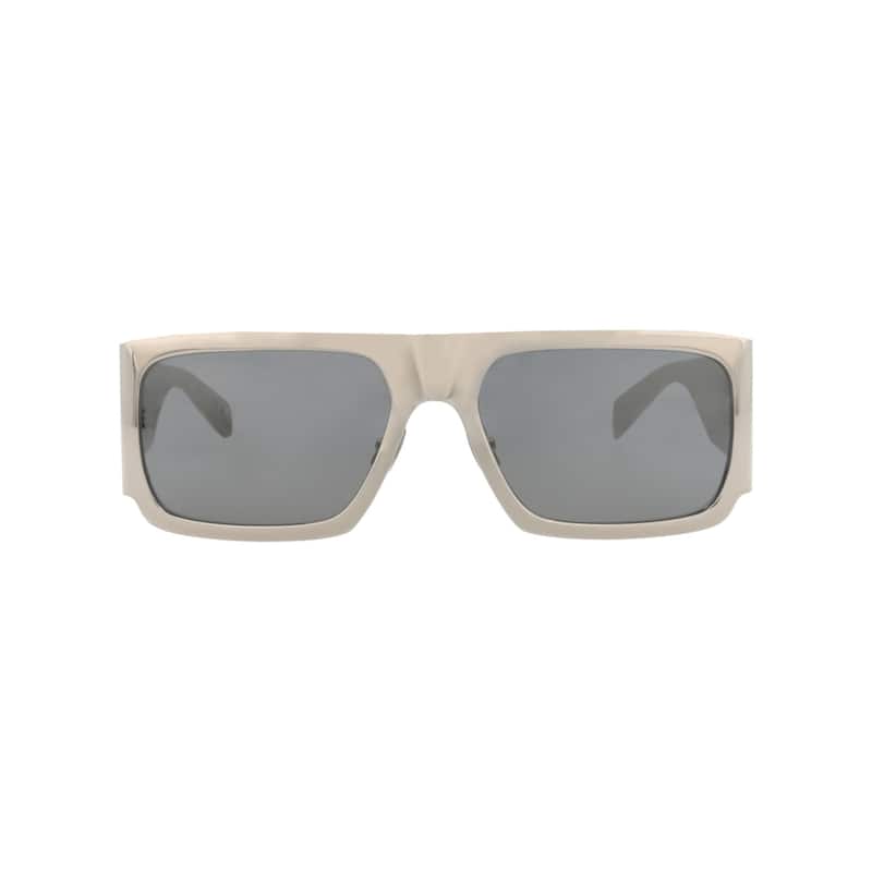Saint Laurent Square-Frame Metal Sunglasses - Silver Silver Silver - Silver - Grey Lens