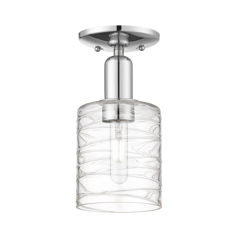 Innovations Lighting Endless Possibilities Arcadia - Cobbleskill - 1 Light 5" Semi-Flush Mount - Deco Swirl/Polished Chrome