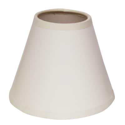 HomeRoots 4" Gloss White with White Set of 6 Chandelier Parchment Lampshades - 4