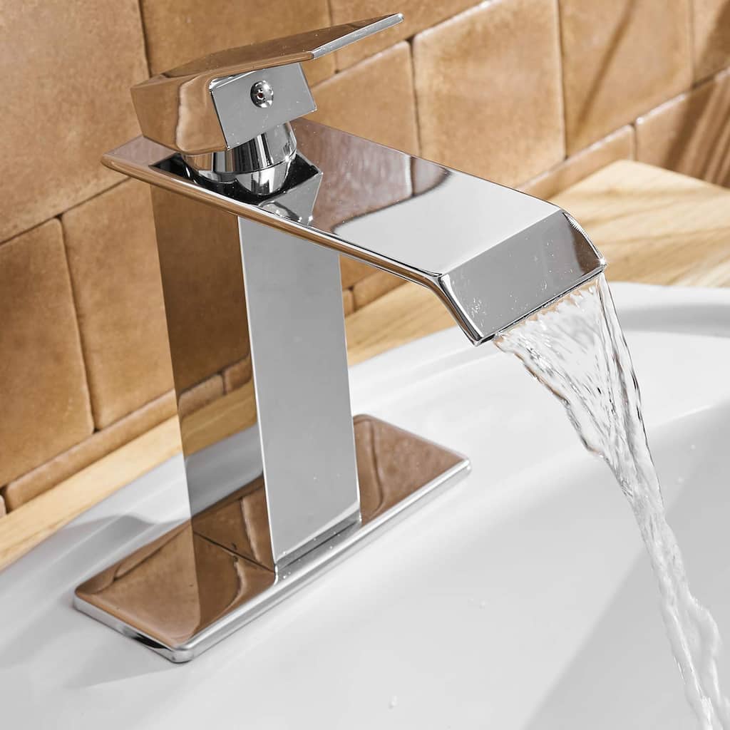 Chrome Single Handle Waterfall Bathroom Faucet