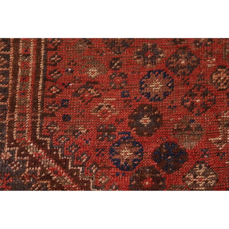 Vegetable Dye Tribal Qashqai Persian Rug Hand-knotted Wool Carpet - 5'2"x 8'5"